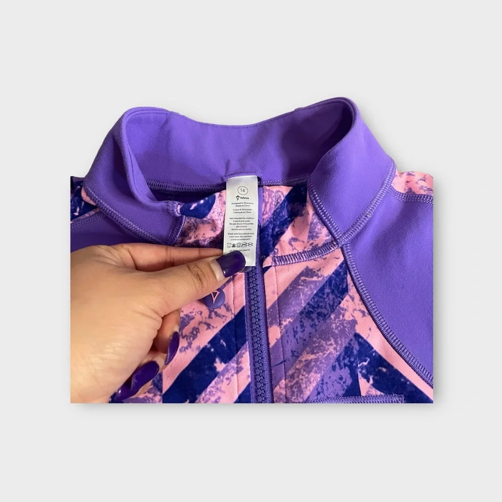 Ivivva By Lululemon Pink & Lavender Perfect Your Practice Jacket